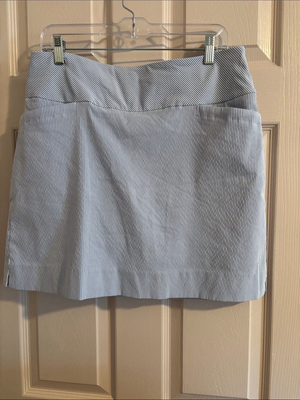 Striped Light Blue Women’s Skort with Flattering Waistband